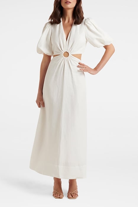 ROSIE RING CUT OUT MIDI DRESS PORCELAIN 1