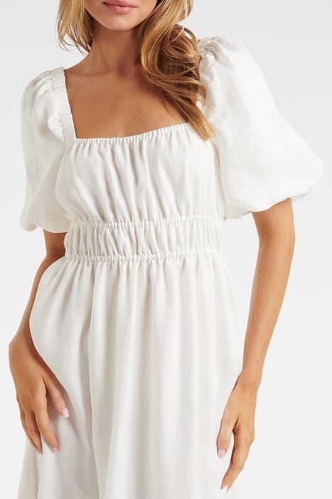 NADIA SQUARE NECK LINEN MIDI PORCELAIN 4