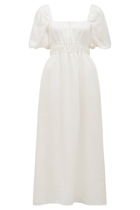 NADIA SQUARE NECK LINEN MIDI PORCELAIN 5
