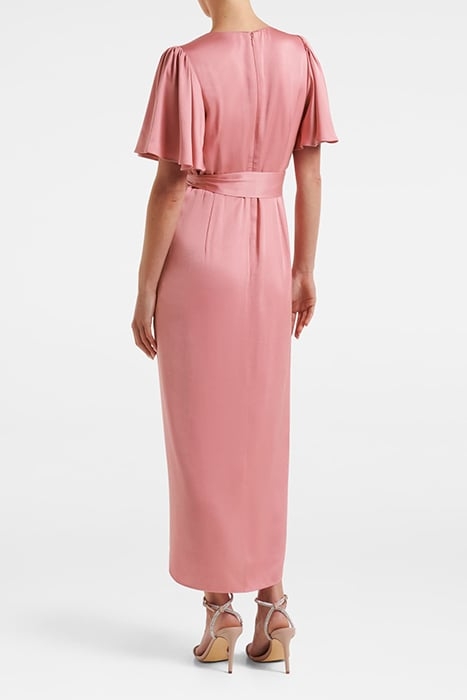 CAROLINA SATIN MIDI DRESS WILD ROSE 2