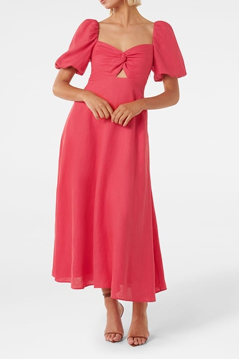 JOJO TWIST MIDI DRESS HOT RASPBERRY 1