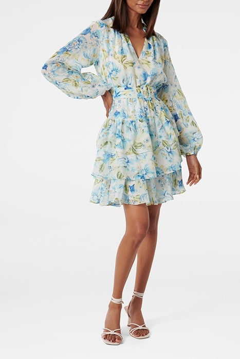 CAYLEE PETITE RUFFLE MINI DRESS PRINT OPTION 1 3