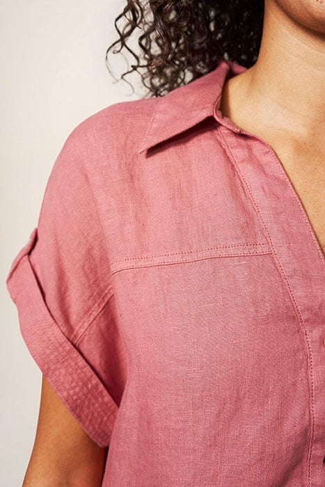 ELSIE LINEN TUNIC MID PLUM 3