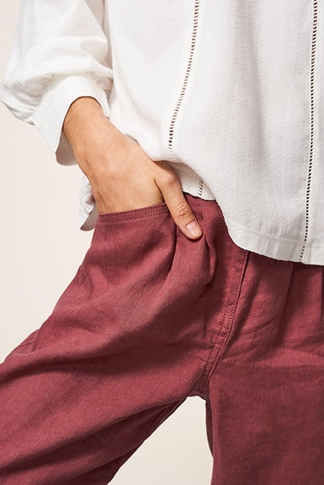 ROWENA LINEN TROUSER DARK PLUM 3