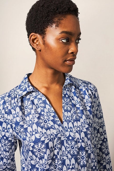 BLAIRE LINEN TUNIC BLUE MLT 3