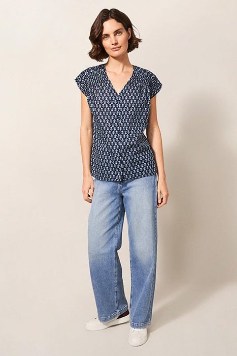 RAE COTTON VEST NAVY 1