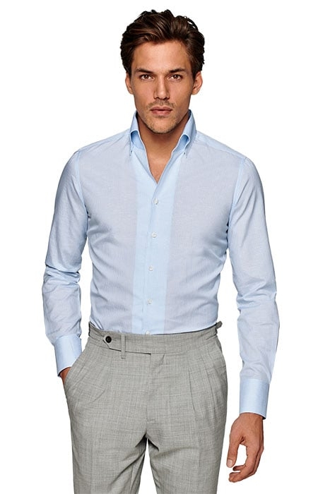 LIGHT BLUE STRIPED EXTRA SLIM FIT SHIRT LIGHT BLUE 1