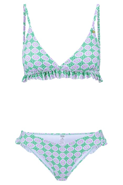 LADIES ROMY RUFFLE BIKINI SET PORTO TILE FRESH GREEN 6