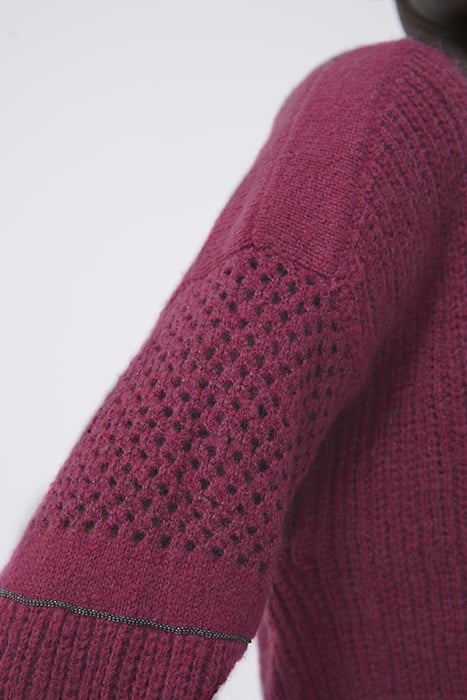 PURPLE KNIT SWEATER WITH STITCH DETAIL AND CHAINS 7