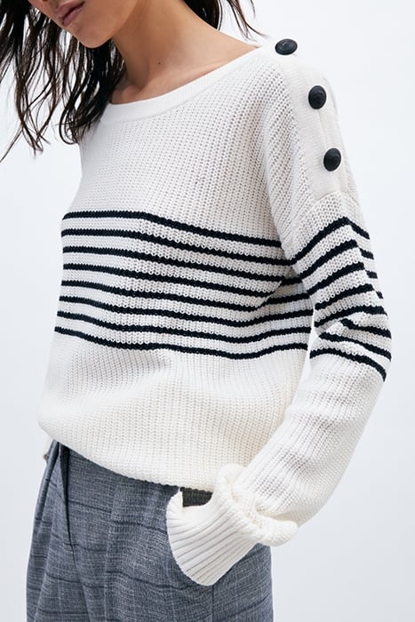 ECRU KNIT SAILOR STRIPE SWEATER 5