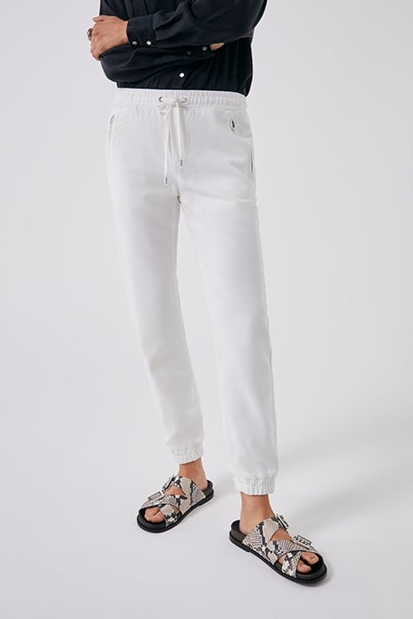 OFF-WHITE JOGGER-STYLE 7/8 STRAIGHT JEANS 1