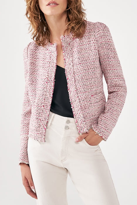 PINK DECORATIVE TWEED SQUARE JACKET 1