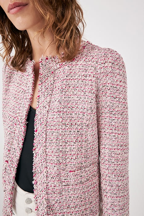 PINK DECORATIVE TWEED SQUARE JACKET 5