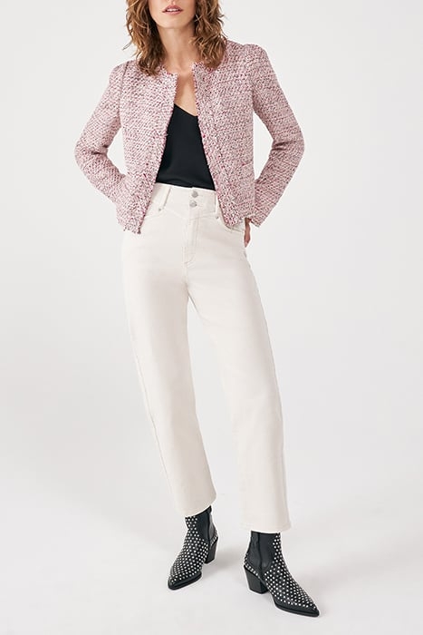 PINK DECORATIVE TWEED SQUARE JACKET 3