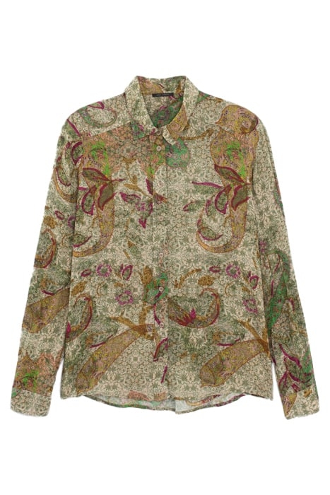 ECRU PAISLEY PRINT FLOWING SHIRT 1