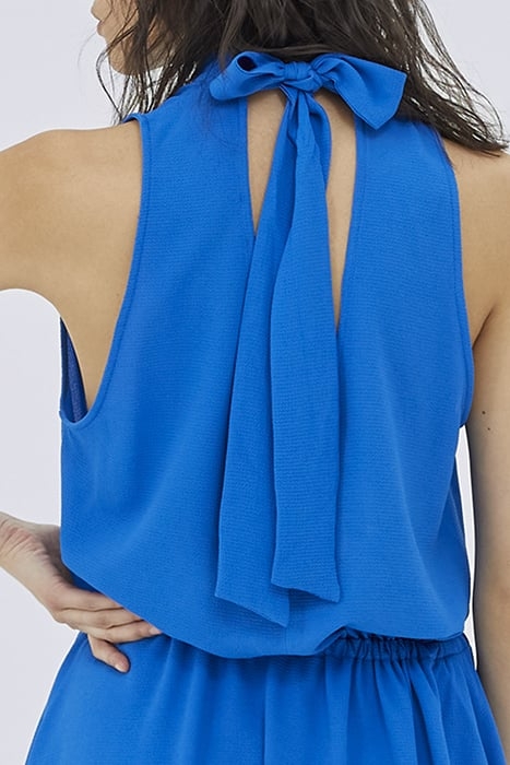 BLUE SLEEVELESS DRESS WITH NECK TIE ON BACK 4