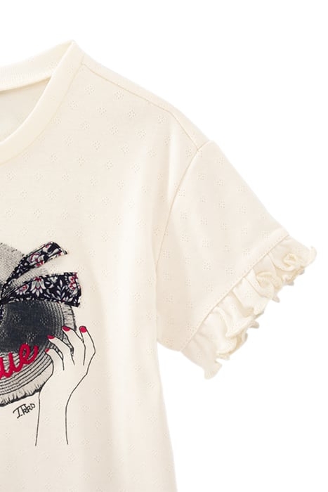 GIRLS’ ECRU EMBROIDERED ORGANIC COTTON WIDE-BRIMMED HAT 4