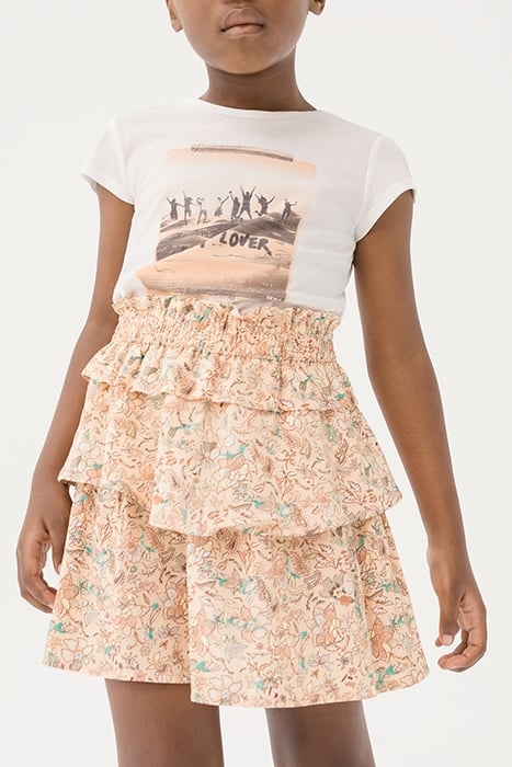 GIRLS’ PEACH FLORAL PRINT LENZING™ ECOVERO™ VISCOSE SKIRT 1
