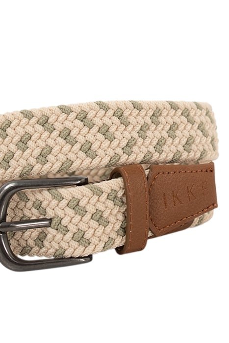 BOYS’ BEIGE AND KHAKI WOVEN BELT 2