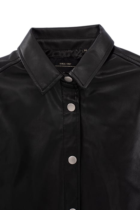 GIRLS’ BLACK OVERSHIRT IN SYNTHETIC FABRIC 4