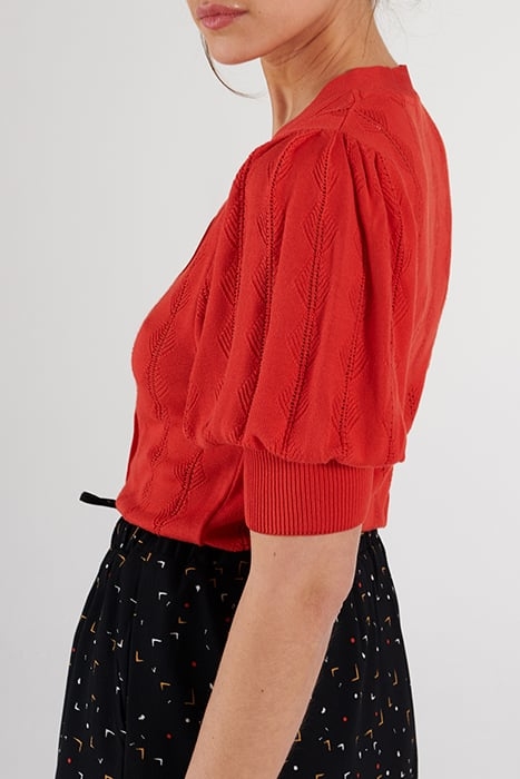 APRICOT KNIT SHORT SLEEVE CARDIGAN 4