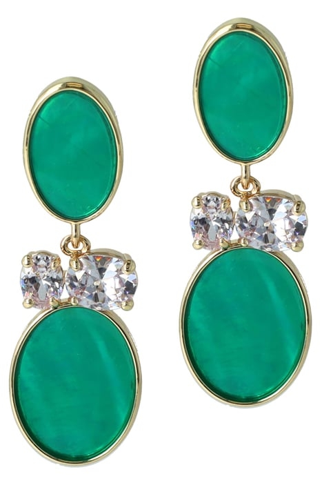 OTAZU GREEN CRYSTAL EARRINGS 1