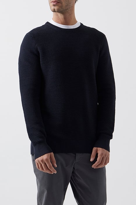 OTTOMAN CREW NECK JUMPER DARK NAVY 1