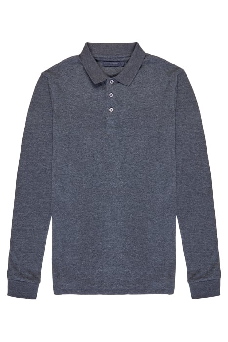 JERSEY LONG SLEEVE POLO SHIRT CHARCOAL MEL/BLACK 3