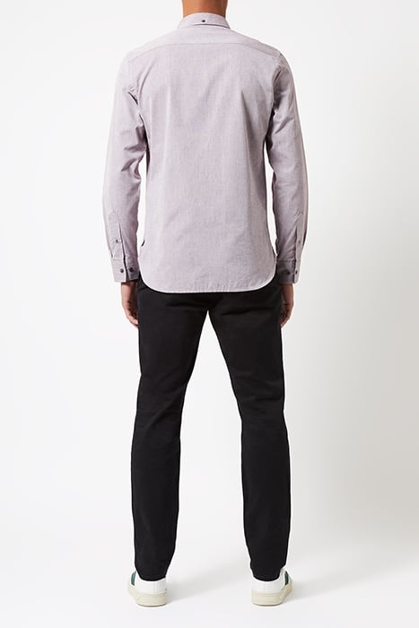 OXFORD LOGO LONG SLEEVE SHIRT BORDEAUX/DARK NAVY 3