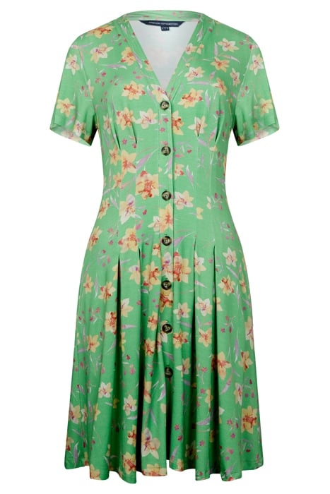 CAMILLE MEADOW V-NECK POCKET MINI DRESS POISE GREEN 3