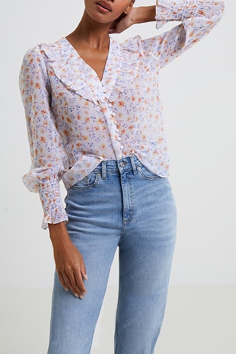 CAMILLE RECYCLED HALLIE CRINKLE TOP SUMMER WHITE MULTI 1