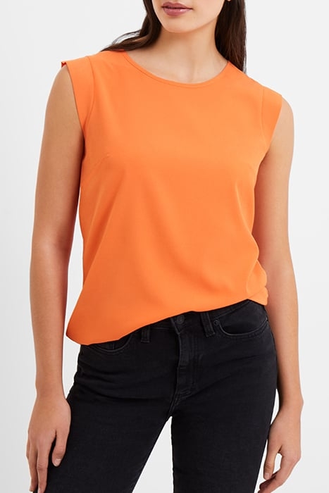 CREPE LIGHT CAP SLEEVE TOP MANDARIN ORANGE 1