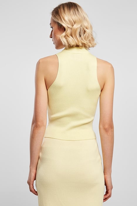 LADIES SHORT RIB KNIT TURTLENECK TOP SOFTYELLOW 2