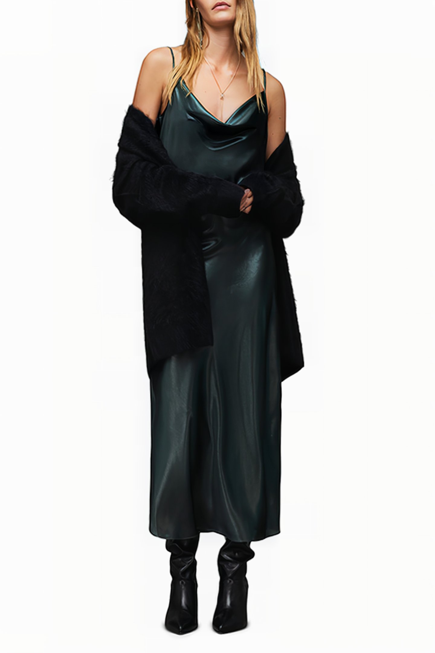 HADLEY METALLIC DRES DEEP GREEN 3