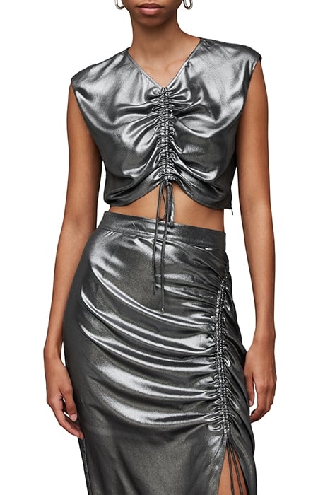 CARLA METALLIC TOP GUNMETAL GREY 1