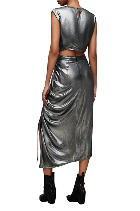 CARLA METALLIC SKIRT GUNMETAL GREY 3