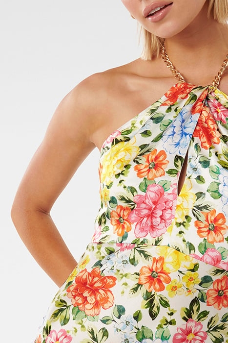 ESPERANCE SATIN HALTER MIDI BRIGHT HARDWICK FLORAL 5