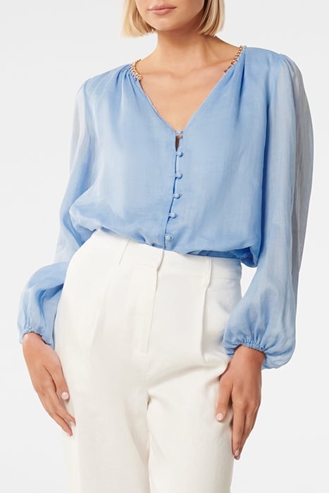 BLAIR CHAIN DETAIL BLOUSE FORGET ME NOT 1