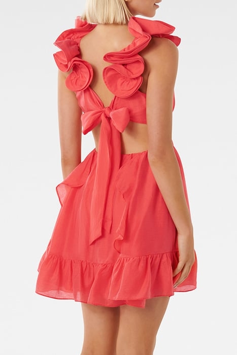 RUFFLE MINI DRESS COCKTAIL CHERRY 2