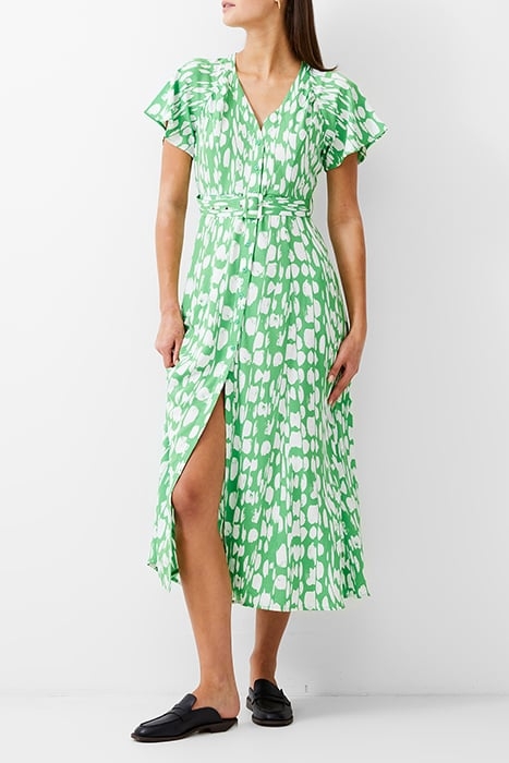 RILEY BELT DRESS LONG POISE GREEN/WHITE 2