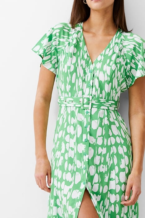 RILEY BELT DRESS LONG POISE GREEN/WHITE 4