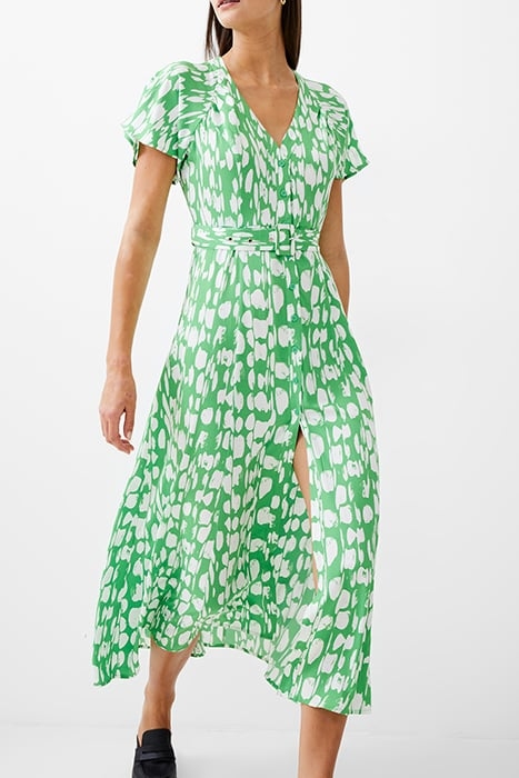 RILEY BELT DRESS LONG POISE GREEN/WHITE 1