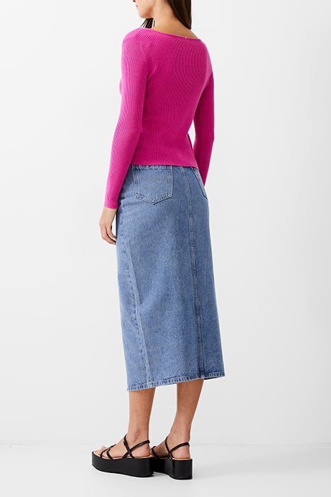 DOUBLE TIE RIB CARDIGAN WILD ROSA 3