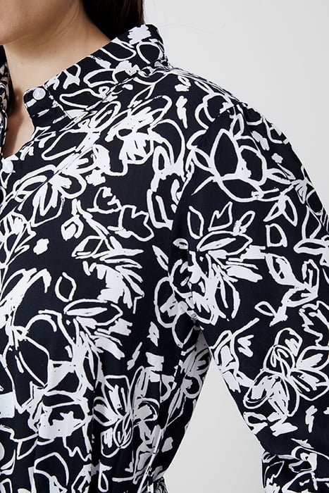FAYOLA SHIRT DRESS MIDI BLACK/WHITE 4