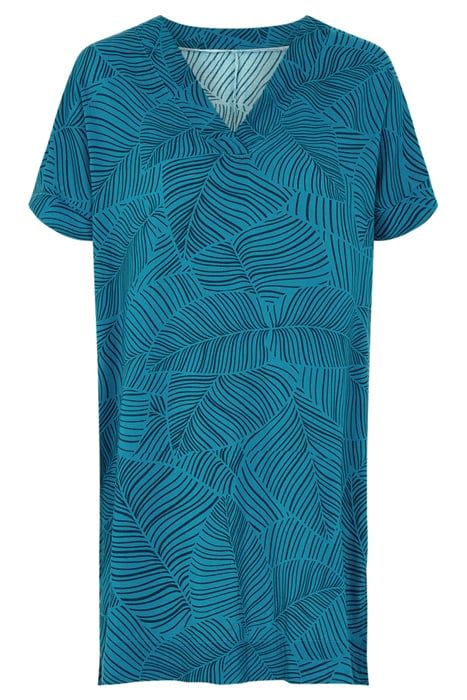 BW 1P SHORT DRESS BLUE PLAMS 1