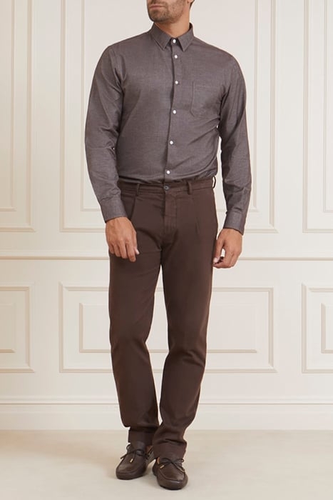 CHARLES ITALIAN COLL BROWN/WHITE FORMAL SHIRT 3