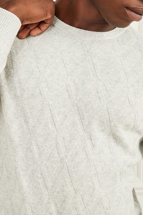LS CN RHOMBUS STITCH LIGHT STONE HEATHER 5