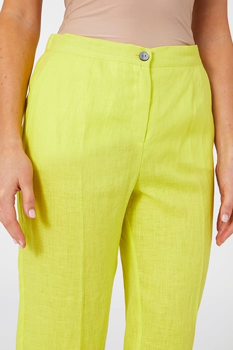 STRAIGHT-LEG LINEN TROUSERS YELLOW 6