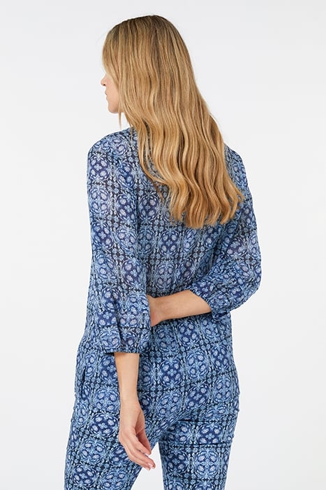 PRINTED MUSLIN BLOUSE GREEN 2