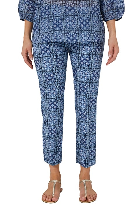 PRINTED SATIN TROUSERS GREEN 7